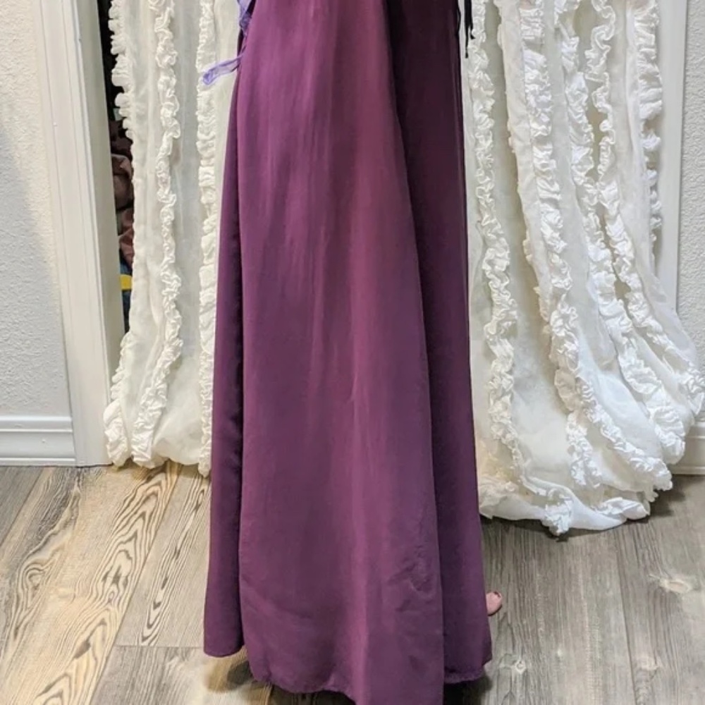 Vintage LINDA HARRIS Princess Dress Long Maxi Purple Silk Velvet - SMALL - Picture 8 of 13